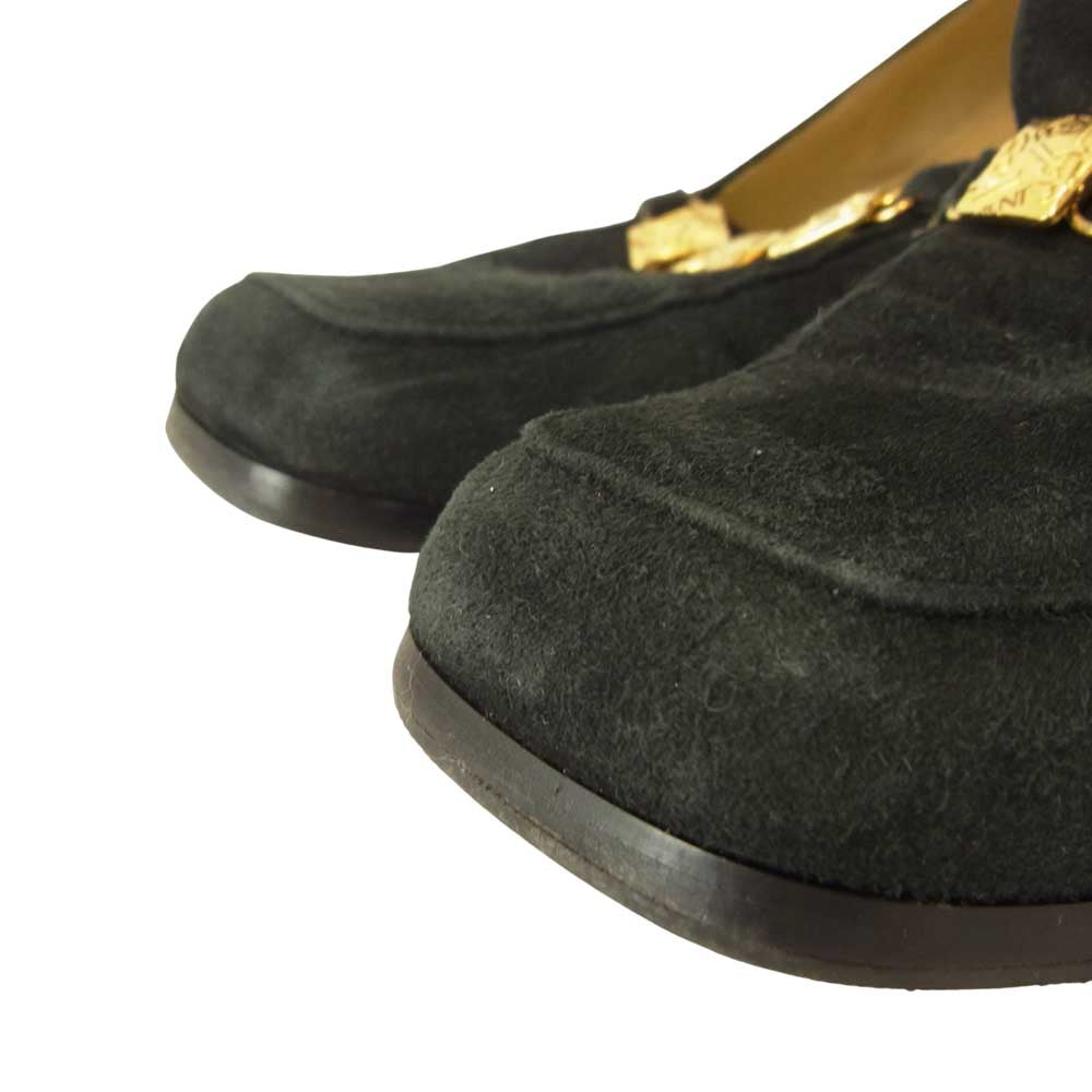 YVES SAINT LAURENT イヴサンローラン スエード ヒール パンプス ブラック系 38【中古】