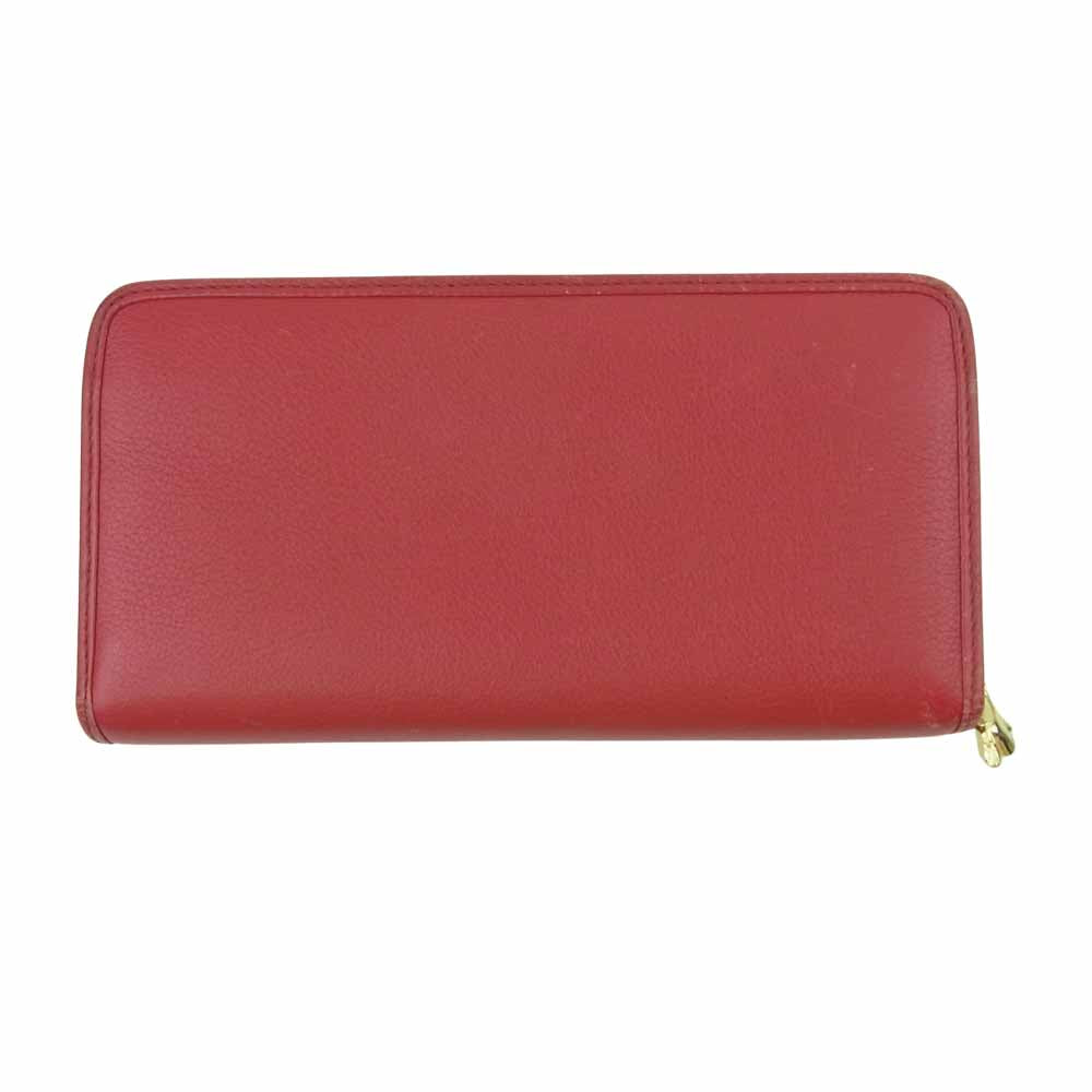 LOEWE ロエベ ラウンドファスナー アナグラム 長財布 ウォレット レッド系【中古】