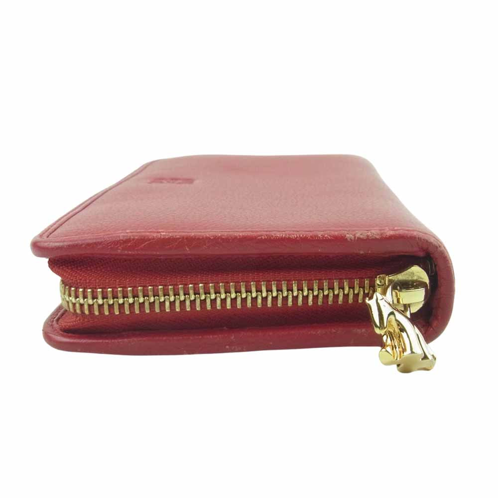 LOEWE ロエベ ラウンドファスナー アナグラム 長財布 ウォレット レッド系【中古】