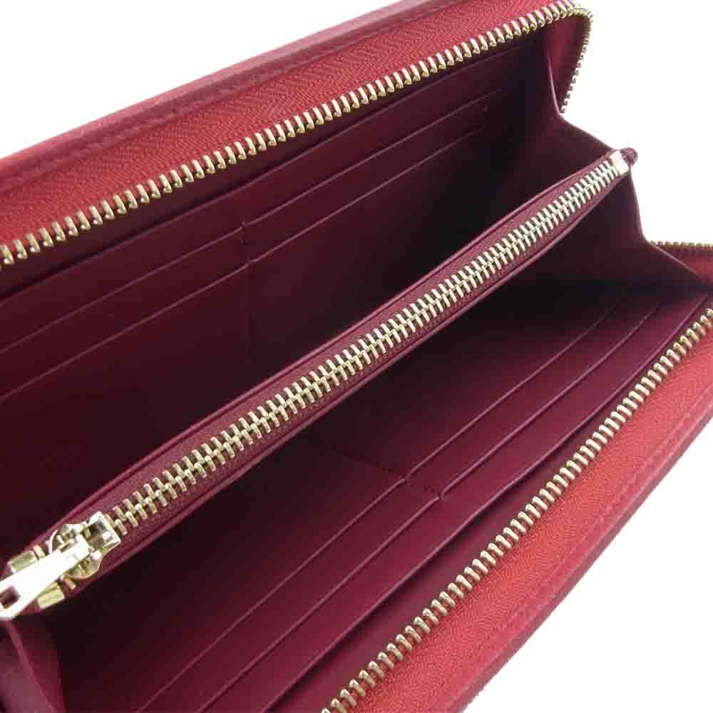 LOEWE ロエベ ラウンドファスナー アナグラム 長財布 ウォレット レッド系【中古】
