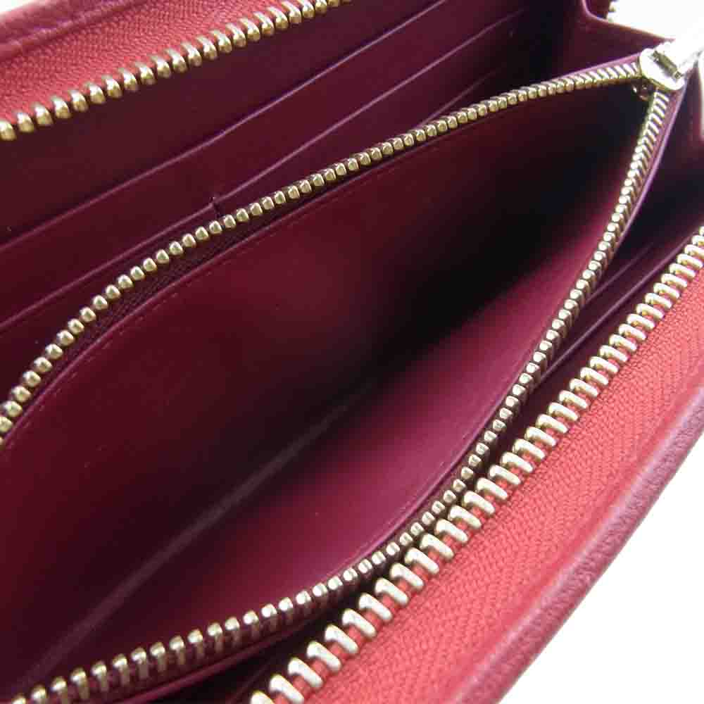 LOEWE ロエベ ラウンドファスナー アナグラム 長財布 ウォレット レッド系【中古】