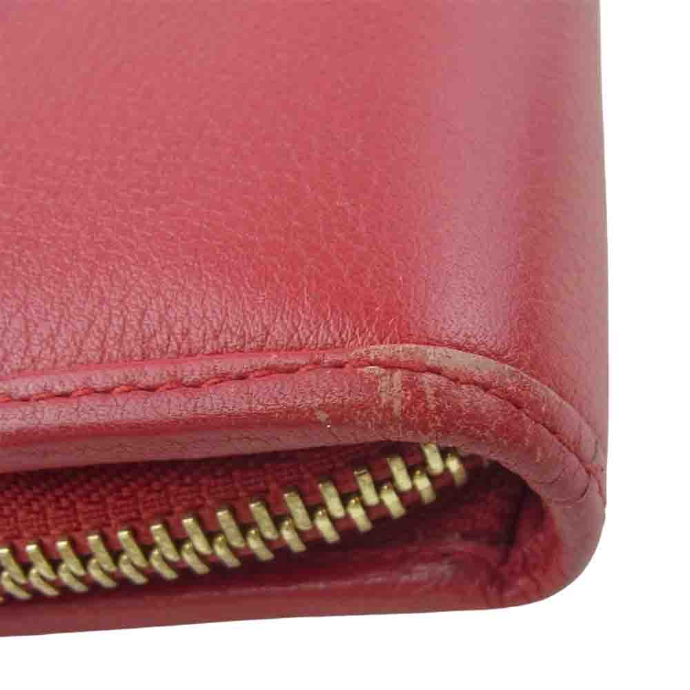 LOEWE ロエベ ラウンドファスナー アナグラム 長財布 ウォレット レッド系【中古】