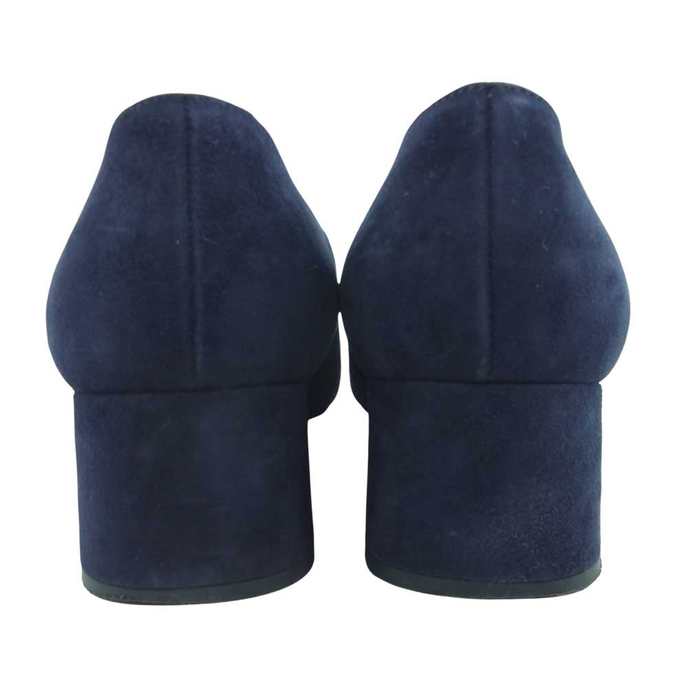PRADA プラダ 960 スエード ヒール パンプス イタリア製 ネイビー系 38.5【中古】