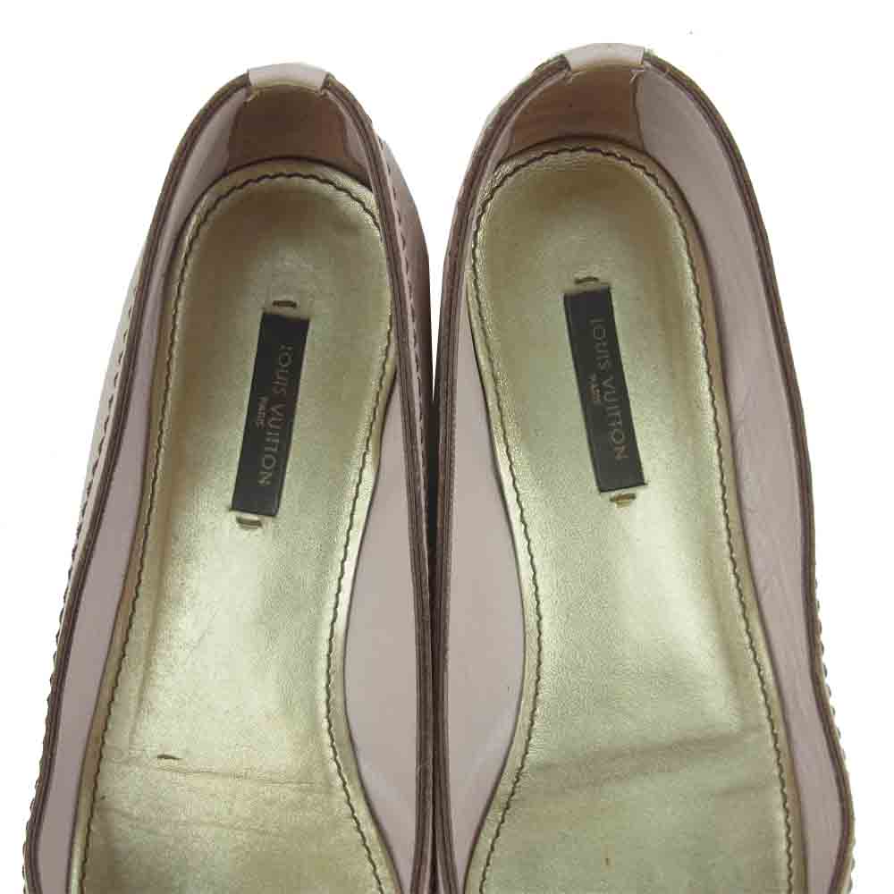 LOUIS VUITTON ルイ・ヴィトン リボン レザー パンプス MA0096 ピンク系 38【中古】