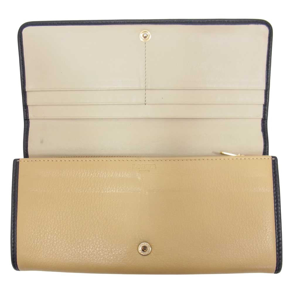 LOEWE ロエベ 南京錠ジップ アナグラム 長財布  ベージュ系【中古】