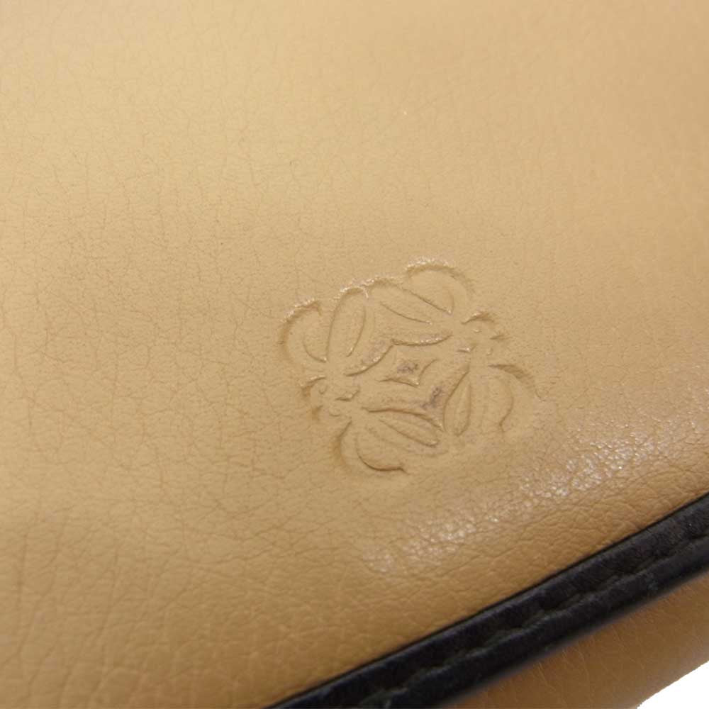 LOEWE ロエベ 南京錠ジップ アナグラム 長財布  ベージュ系【中古】