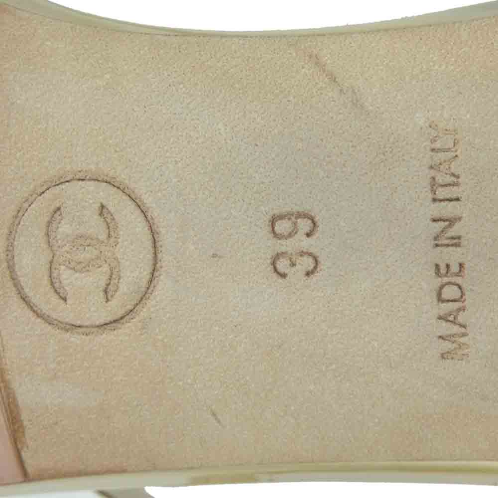 CHANEL シャネル ココマーク サンダル イタリア製 ゴールド系 39【中古】