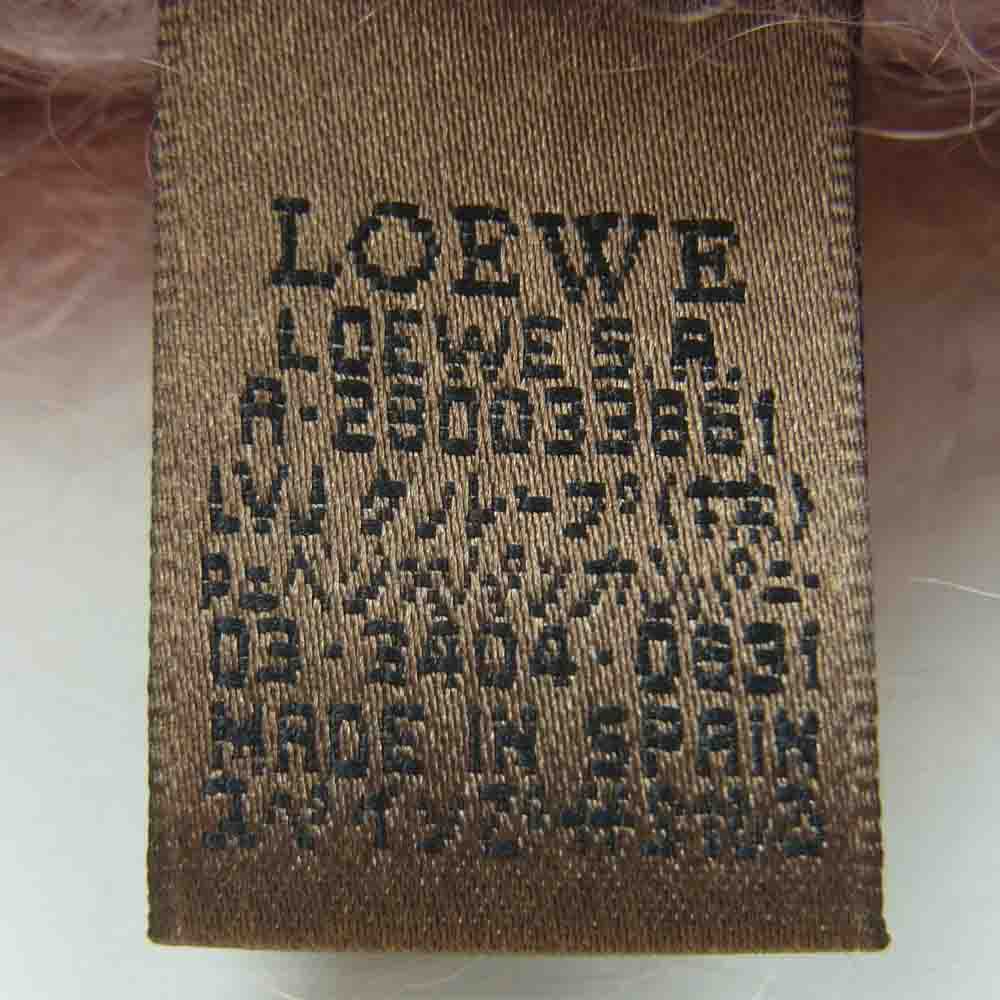 LOEWE ロエベ アナグラム モヘア ウール 縮絨 マフラー スペイン製 ピンク系【中古】