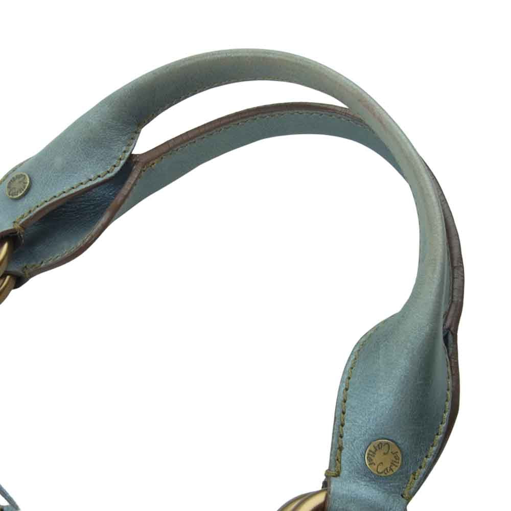 CARTIER カルティエ Marcello マルチェロ ハンド バッグ グレイッシュブルー系【中古】