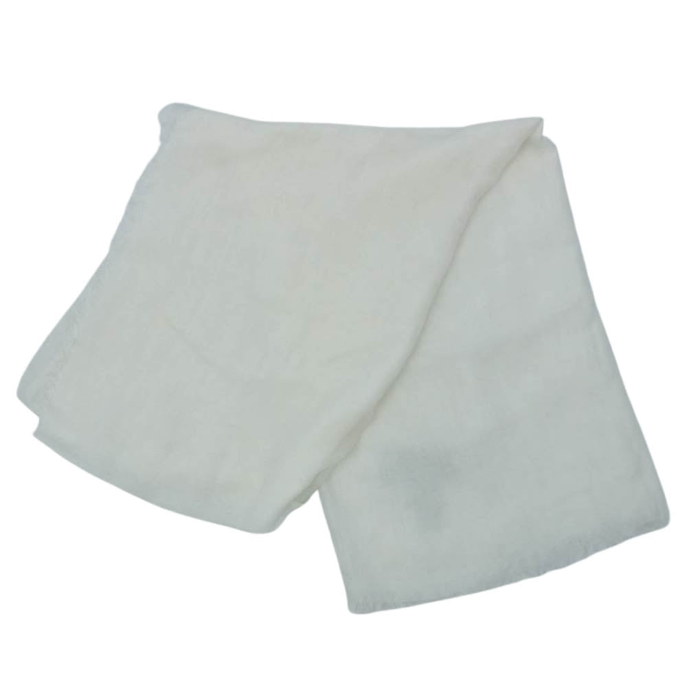 CHANEL シャネル カシミヤ混 ココマーク刺繍 クリスマス 2009 ストール イタリア製 ホワイト系【中古】