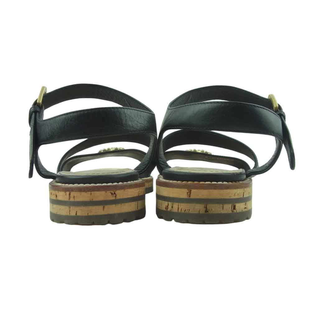 CHANEL シャネル K G30462 ココマーク ビジュー サンダル イタリア製 ブラック系 38.5【中古】