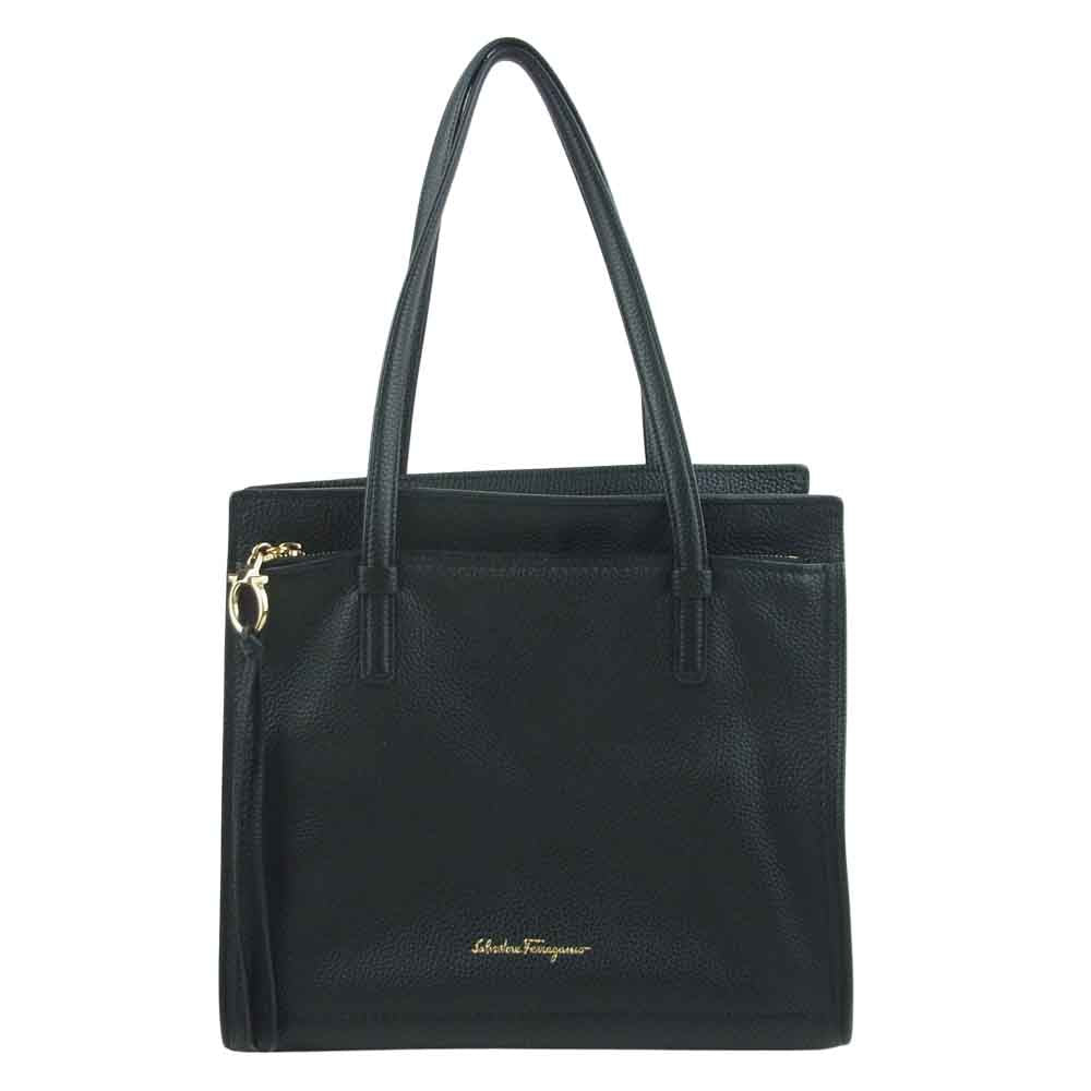 Salvatore Ferragamo サルヴァトーレフェラガモ GG-21F216 エイミー トート バッグ イタリア製 ブラック系【中古】