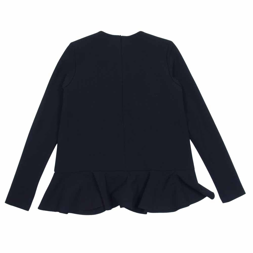 YOKO CHAN ヨーコチャン YCB-121-248 スリット ライン ラッフル パール ブラウス ブラック系 36【美品】【中古】
