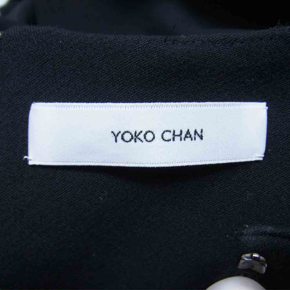 YOKO CHAN ヨーコチャン YCB-121-248 スリット ライン ラッフル パール ブラウス ブラック系 36【美品】【中古】