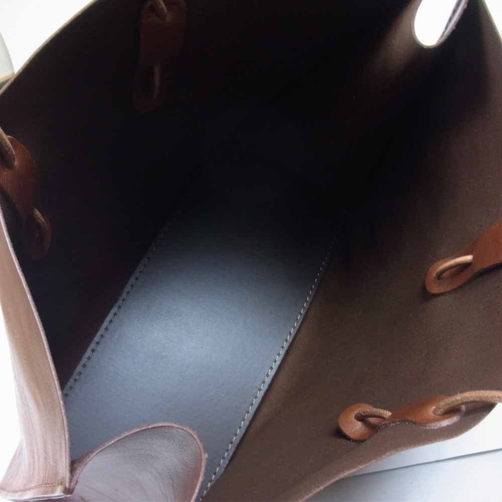 HERZ ヘルツ T-5 革紙袋 スターレ ソフトレザー トート バッグ チョコ ブラウン系【美品】【中古】