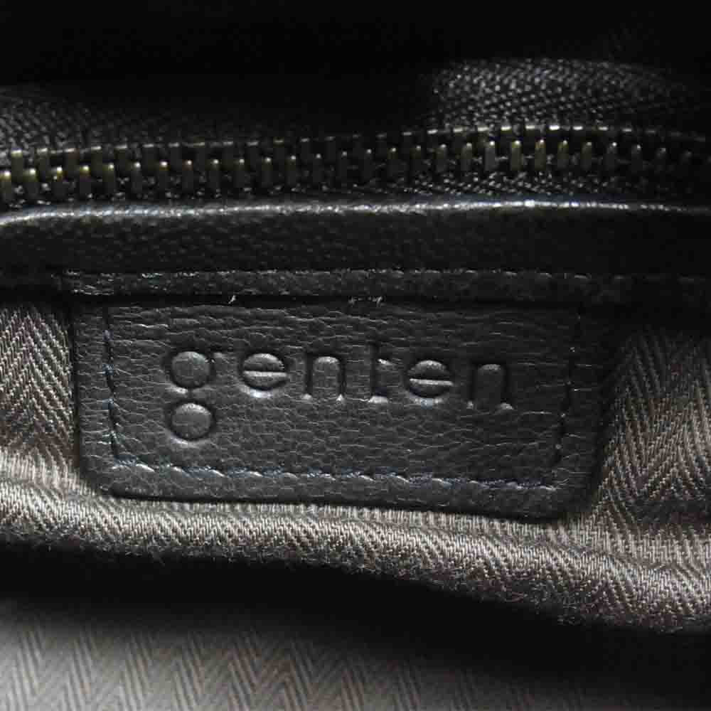 ゲンテン 42555 ソーロ 2WAY レザー ショルダー ハンド バッグ ブラック系【極上美品】【中古】
