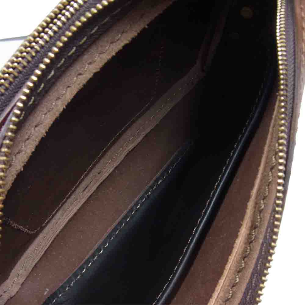 HERZ ヘルツ CK-8 2way 二部屋 ソフト レザー ショルダー バッグ チョコ ブラウン系【美品】【中古】