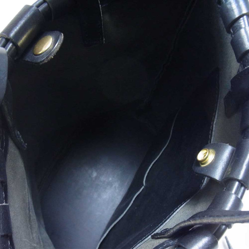 ORGAN オルガン G-85 HERZ ヘルツ イタリアンレザー 巾着 リュック ブラック系【美品】【中古】