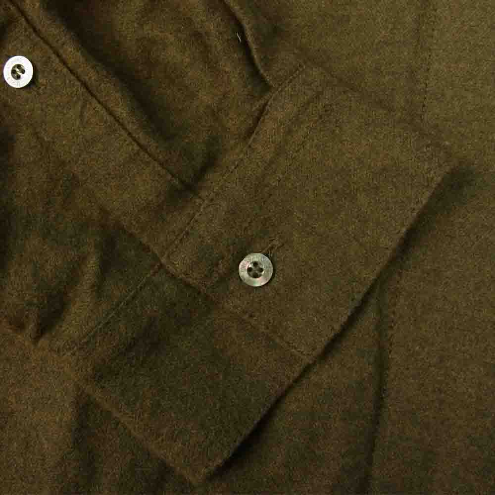 MIHARA YASUHIRO ミハラヤスヒロ 31063151 Flannel big shirt parka ドッキング フランネル ビッグ シャツ パーカー カーキ系 46【中古】