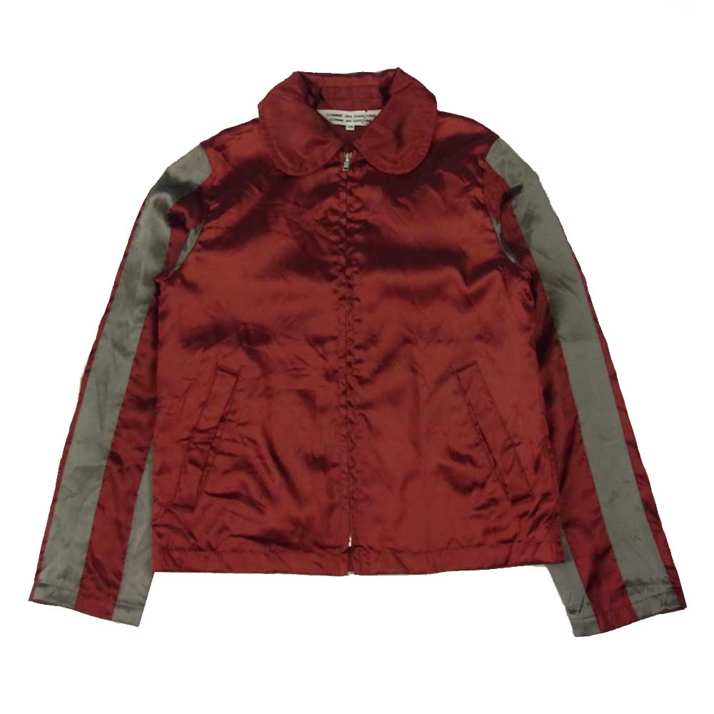 COMME des GARCONS コムデギャルソン コムコム 15AW RP-J006 スイング トップ サテン 切替 ナイロン ジャケット エンジ系 XS【中古】