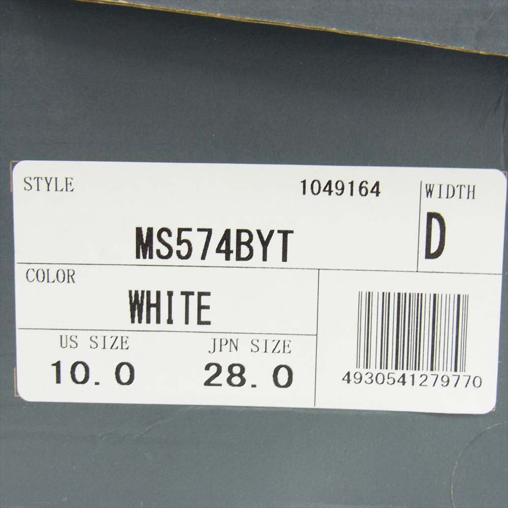 NEW BALANCE ニューバランス B&Y UNITED ARROWS 別注 MS574BYT スニーカー ホワイト系 US10【新古品】【未使用】【中古】