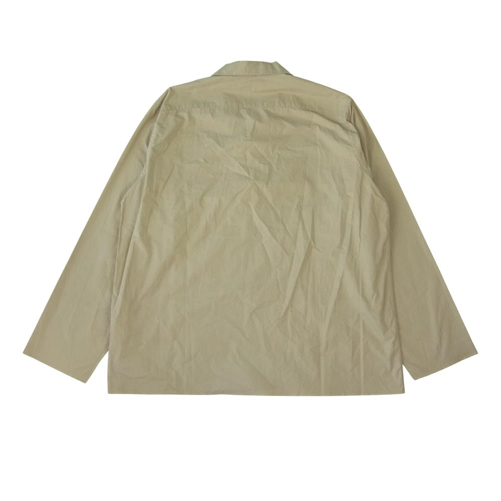 AURALEE オーラリー 18SS A8SS01WC SELVEDGE WEATHER CLOTH SHIRTS セルビッジ ウェザークロス オープンカラー シャツ ライトブラウン系 4【中古】