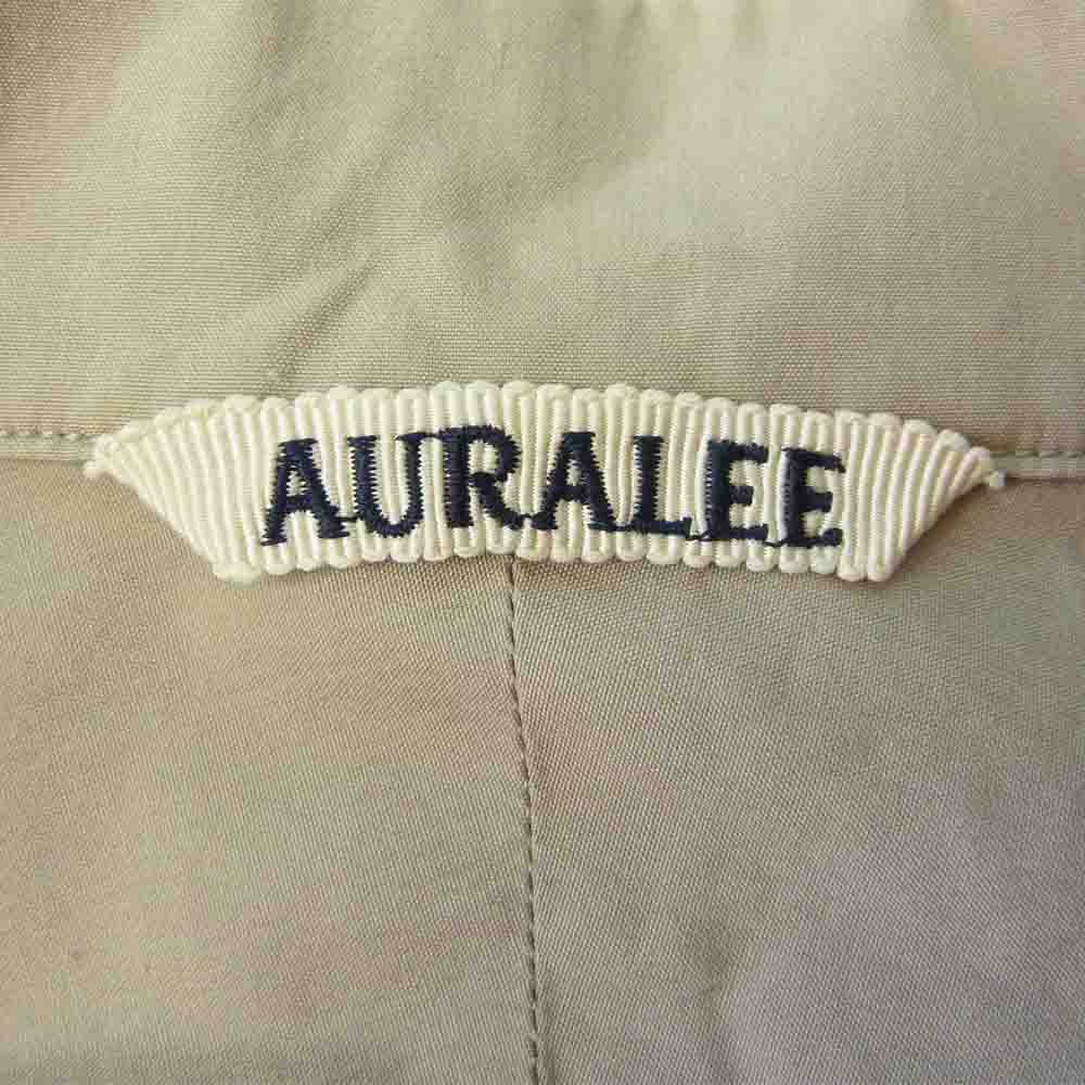 AURALEE オーラリー 18SS A8SS01WC SELVEDGE WEATHER CLOTH SHIRTS セルビッジ ウェザークロス オープンカラー シャツ ライトブラウン系 4【中古】