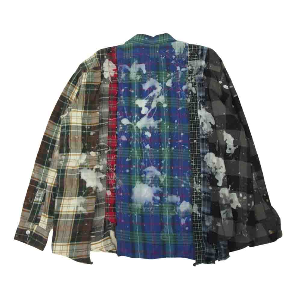 Needles ニードルス EJ374 REBUILD BY NEEDLES Flannel Shirt リビルドバイニードルス チェック リメイク 解体再構築 フランネル シャツ マルチカラー系 L【美品】【中古】