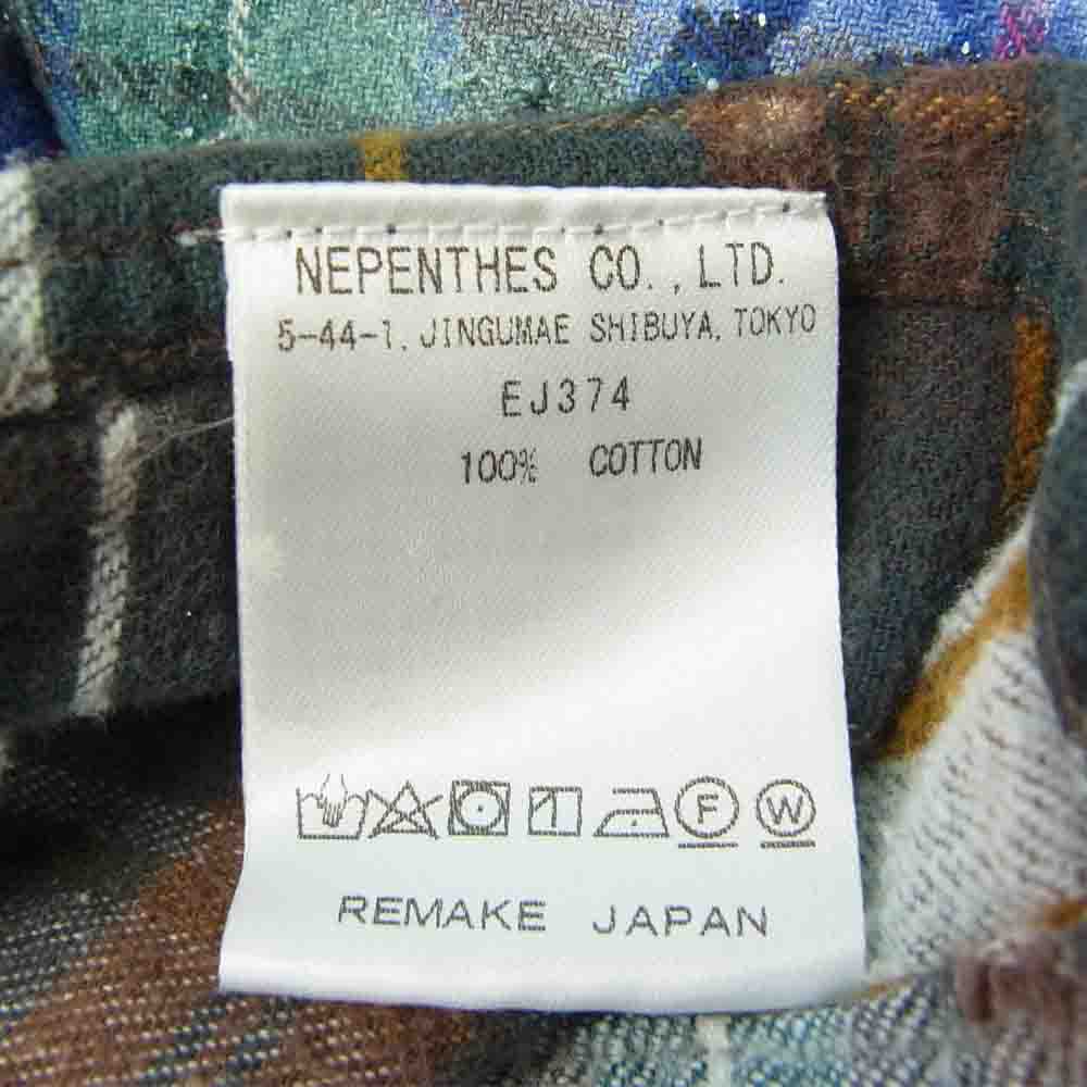 Needles ニードルス EJ374 REBUILD BY NEEDLES Flannel Shirt リビルドバイニードルス チェック リメイク 解体再構築 フランネル シャツ マルチカラー系 L【美品】【中古】
