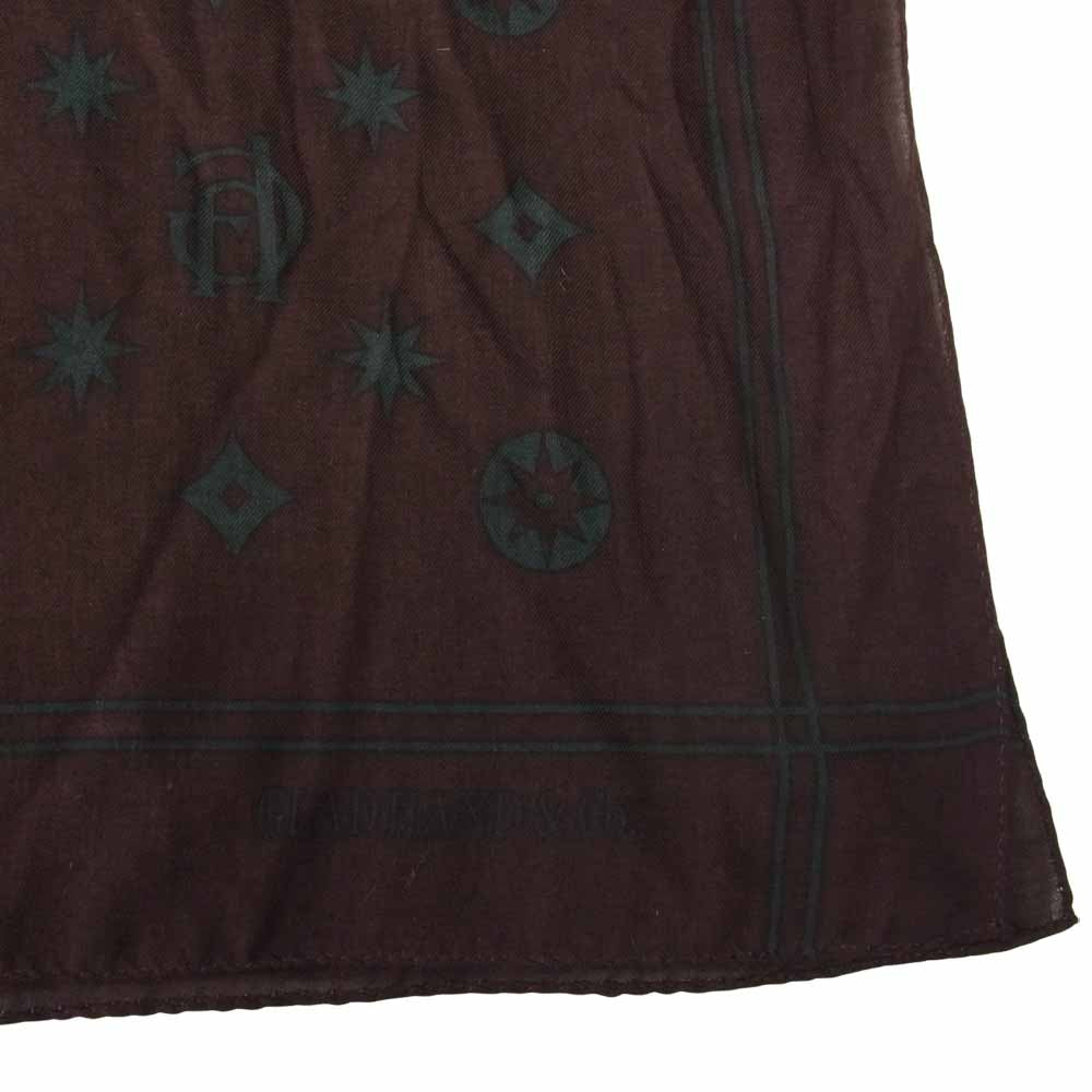 GLADHAND & Co. グラッドハンド ストール モノグラム えんじ色 エンジ系【中古】