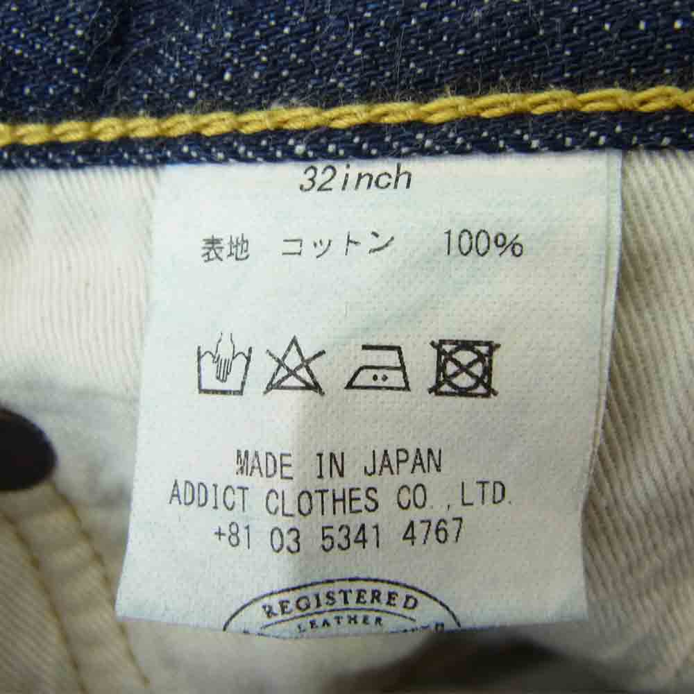 ADDICT CLOTHES アディクトクローズ × FULL COUNT フルカウント デニム パンツ インディゴブルー系 32【中古】