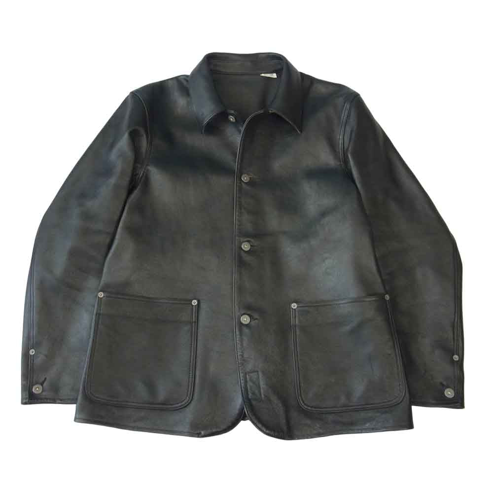 ADDICT CLOTHES アディクトクローズ SHEEPSKIN COVERALL 茶芯 シープスキン レザー カバーオール ジャケット ブラック系 40【中古】