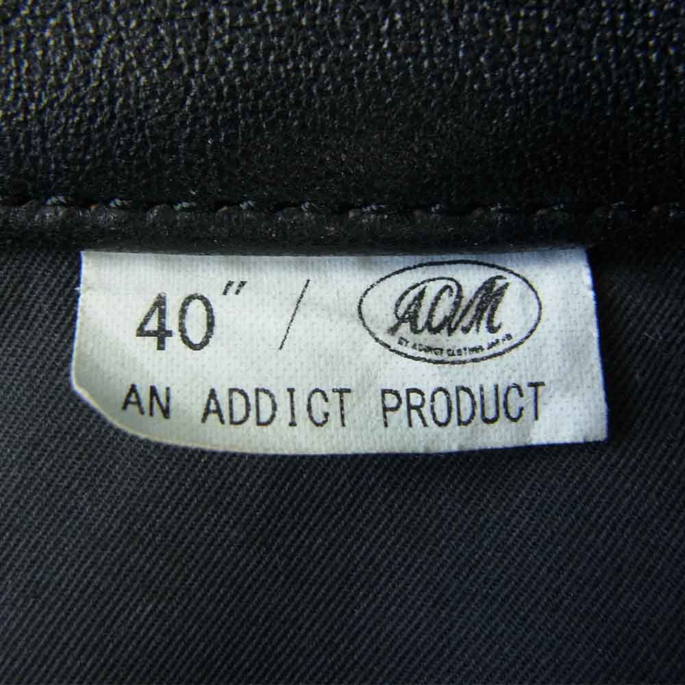ADDICT CLOTHES アディクトクローズ SHEEPSKIN COVERALL 茶芯 シープスキン レザー カバーオール ジャケット ブラック系 40【中古】