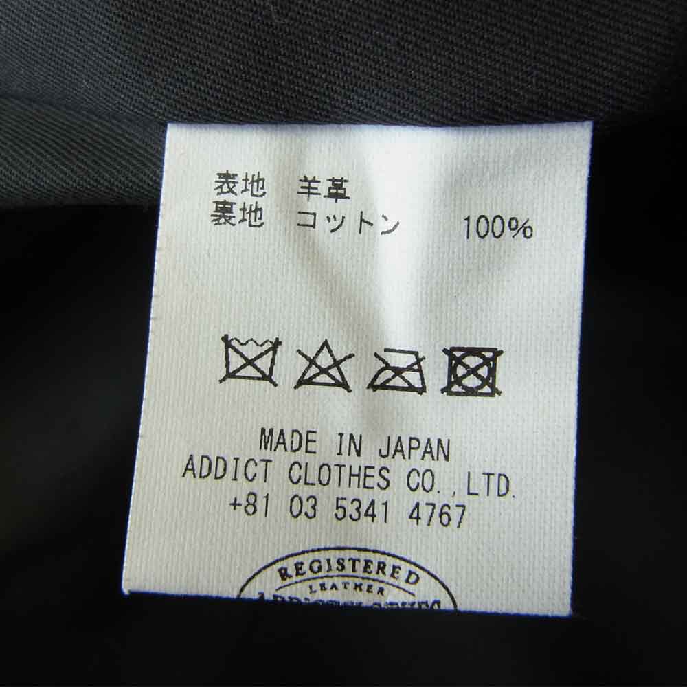 ADDICT CLOTHES アディクトクローズ SHEEPSKIN COVERALL 茶芯 シープスキン レザー カバーオール ジャケット ブラック系 40【中古】
