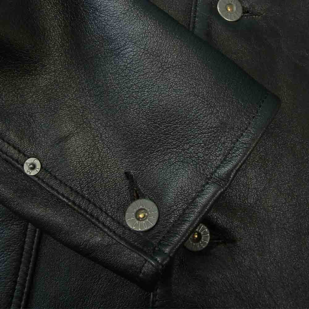 ADDICT CLOTHES アディクトクローズ SHEEPSKIN COVERALL 茶芯 シープスキン レザー カバーオール ジャケット ブラック系 40【中古】