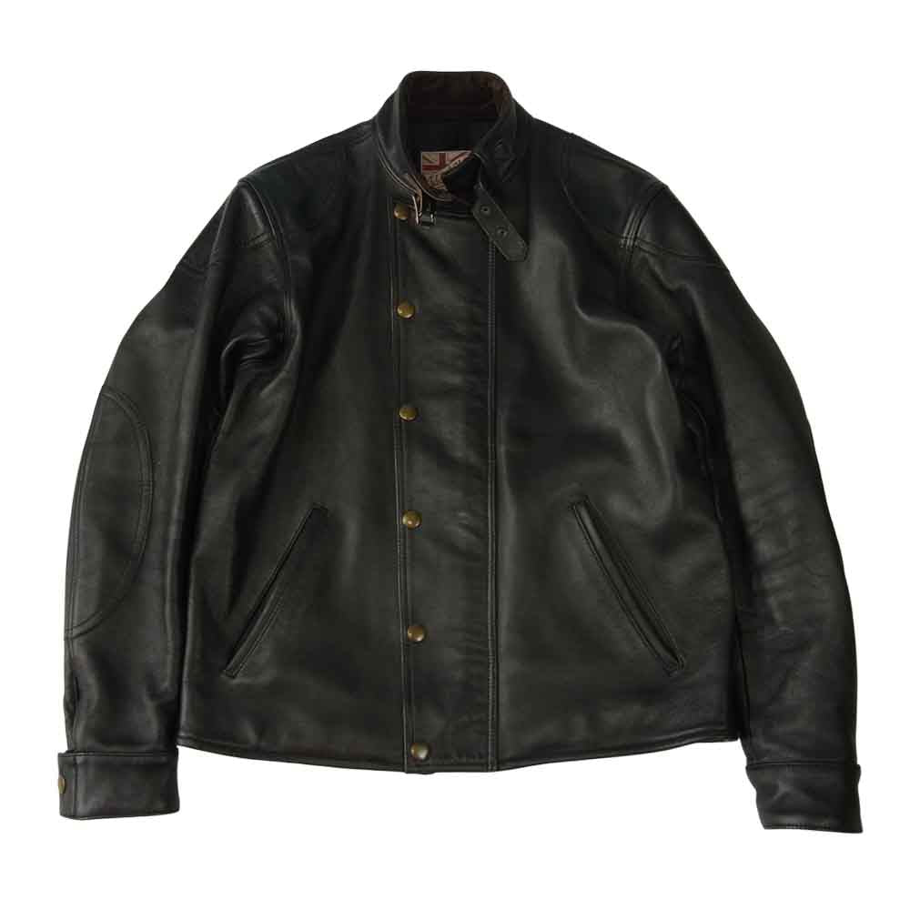 ADDICT CLOTHES アディクトクローズ AD-09 SHEEPSKIN ULSTER JACKET 茶芯 シープスキン アルスター ジャケット レザー ライダーズ ジャケット ブラック系 40【中古】