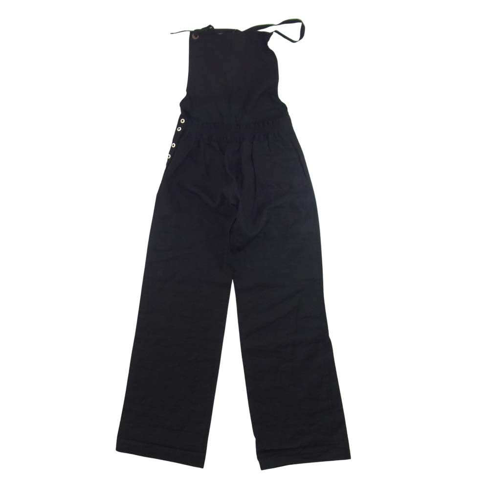 ナルセ na-05014 salopetto pants リネン サロペット オーバーオール  ブラック系 F【極上美品】【中古】