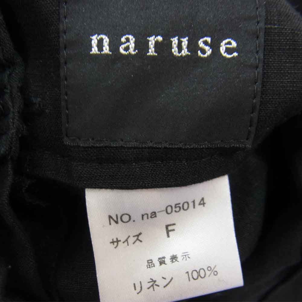 ナルセ na-05014 salopetto pants リネン サロペット オーバーオール  ブラック系 F【極上美品】【中古】