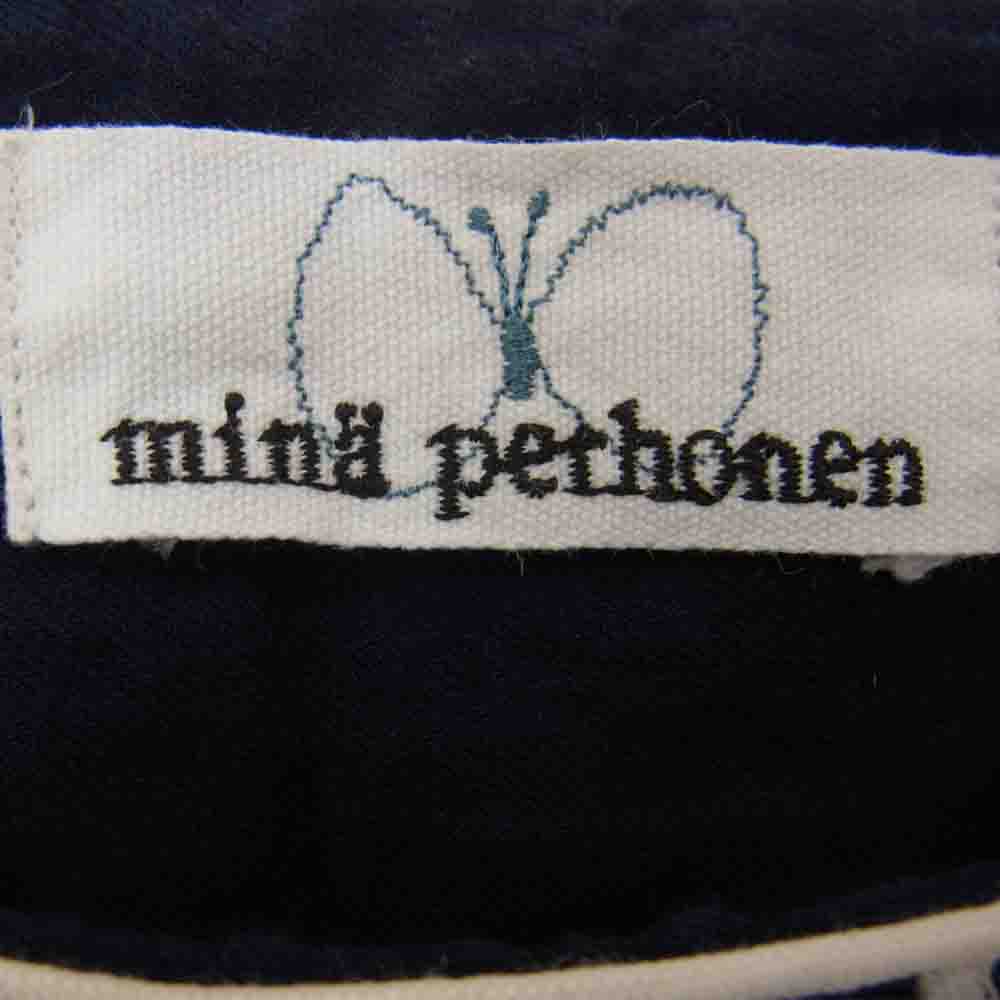 mina perhonen ミナペルホネン ts1732 tambourine タンバリン 七分袖 カットソー ネイビー系 36【中古】