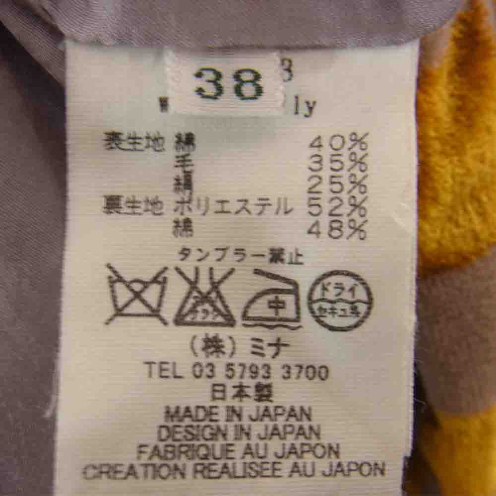 mina perhonen ミナペルホネン QA3883 winter jelly ウィンタージェリー バックファスナー ワンピース ブラウン系 38【美品】【中古】