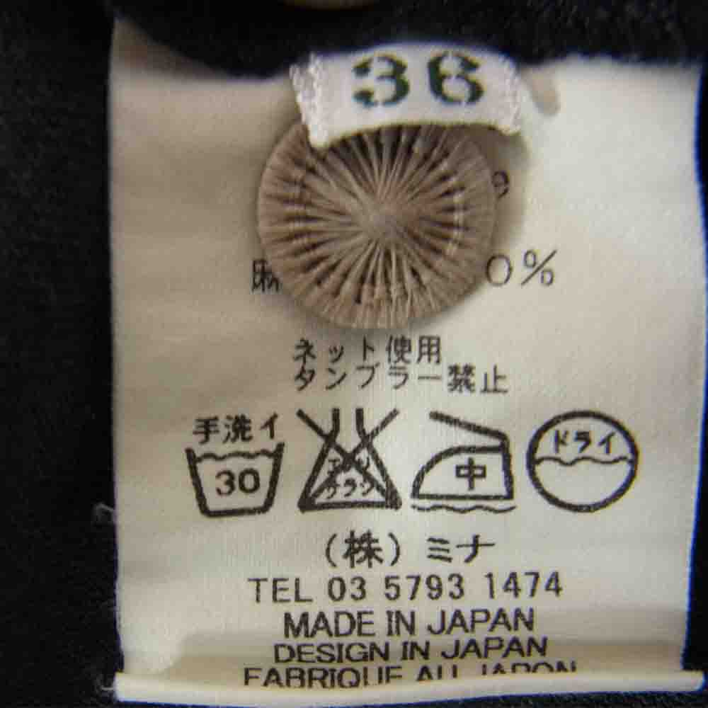 mina perhonen ミナペルホネン ns1394 old time オールド タイム リネン 半袖 ワンピース ブラック系 36【中古】