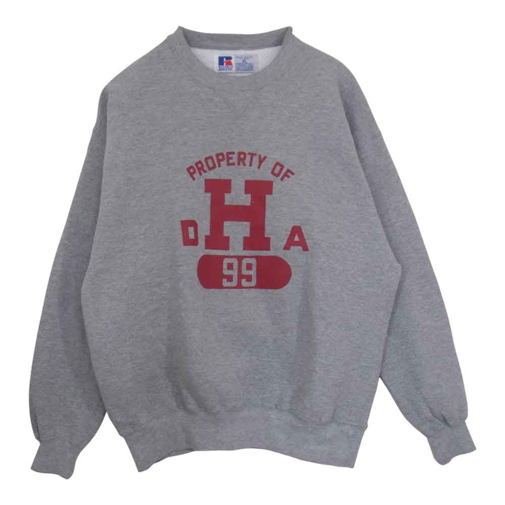 ラッセル カレッジロゴ スウェット クルーネック グレー系 XL【中古】