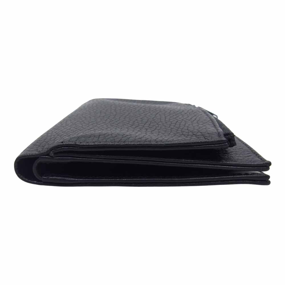 MAISON MARGIELA メゾンマルジェラ S35UI0437 LEATHER WALLET レザー 二つ折り 財布 ウォレット ブラック系【極上美品】【中古】