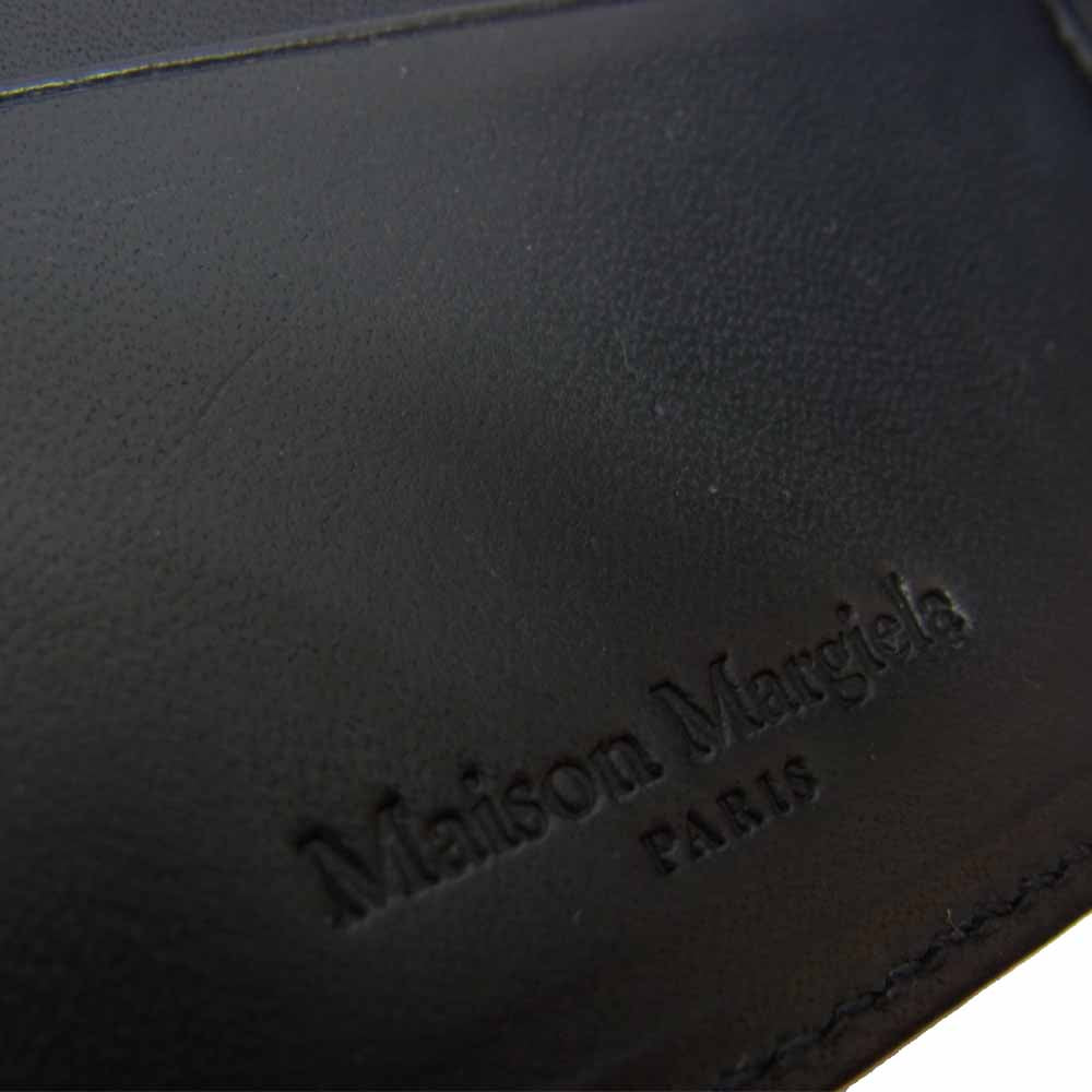 MAISON MARGIELA メゾンマルジェラ S35UI0437 LEATHER WALLET レザー 二つ折り 財布 ウォレット  ブラック系【極上美品】【中古】