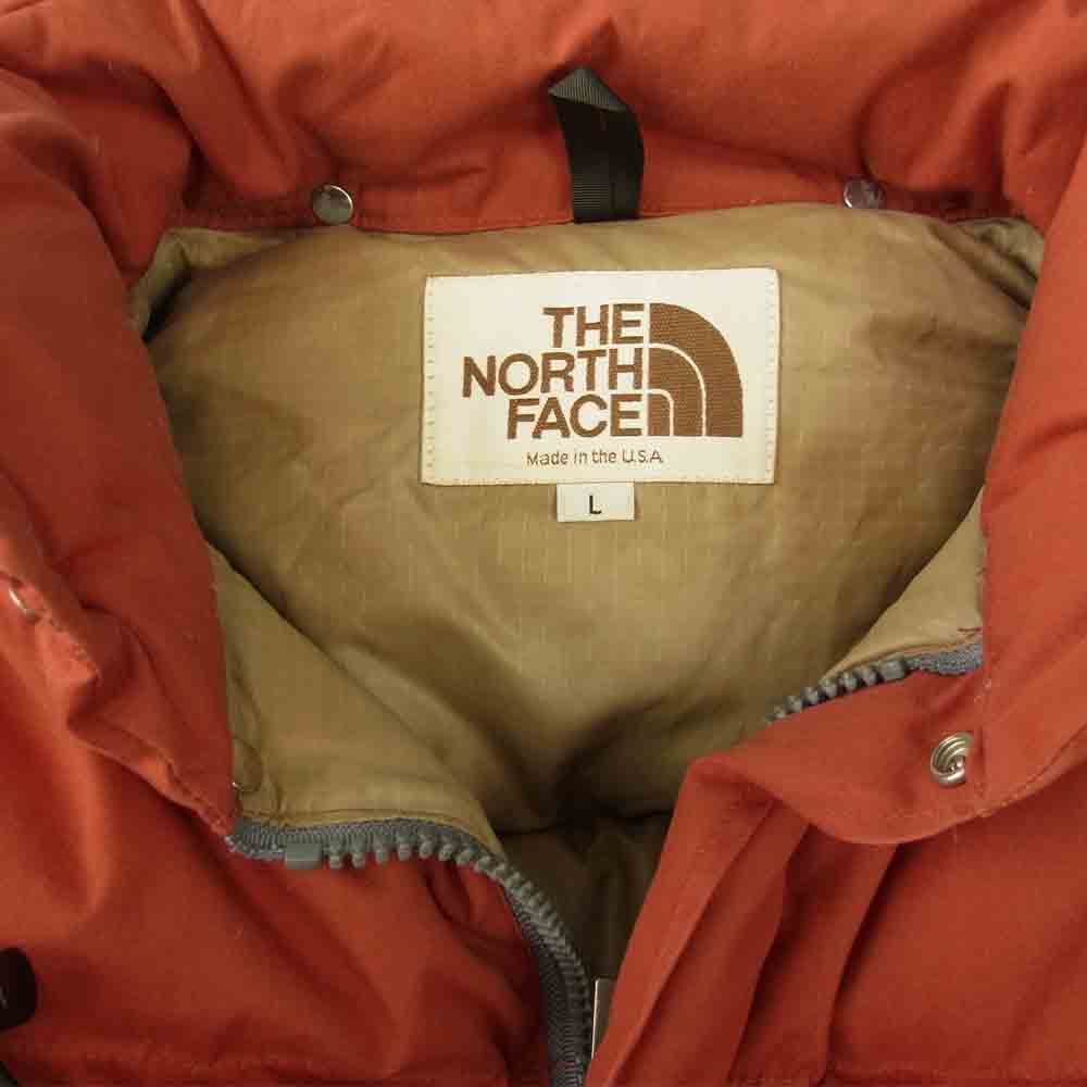 THE NORTH FACE ノースフェイス 80s 茶タグ USA製 フード ダウン ジャケット オレンジ系 L【中古】