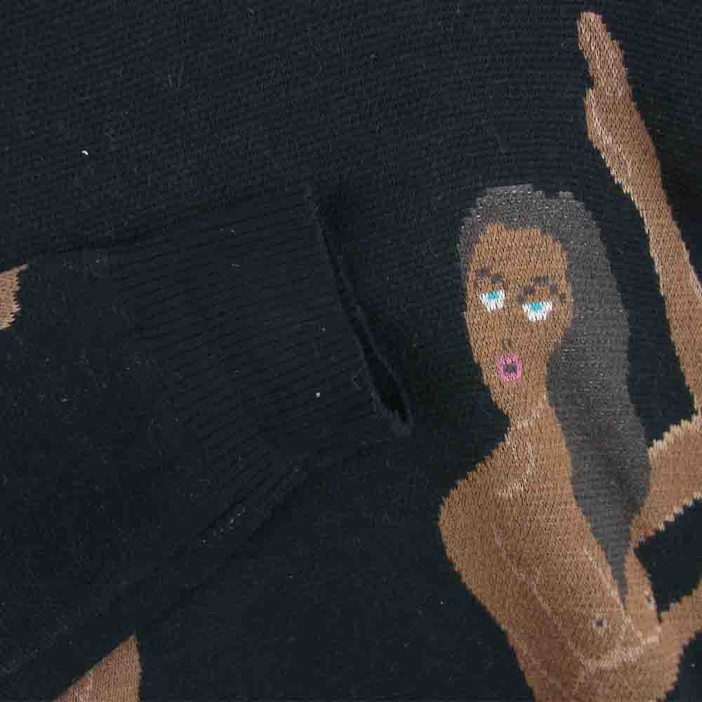 WACKO MARIA ワコマリア 19FW-WMK-KN21 JACQUARD CREW NECK SWEATER クルーネック 蛇 女 ニット セーター ブラック系 S【中古】