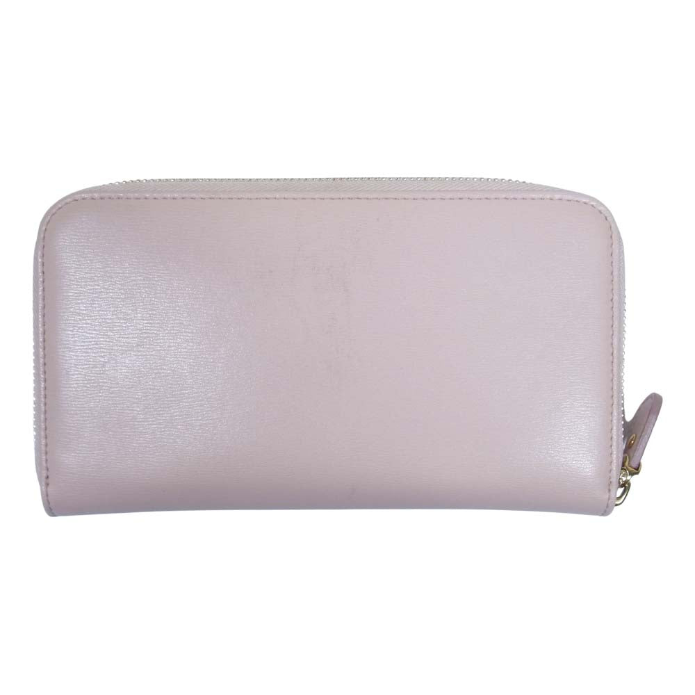 Salvatore Ferragamo サルヴァトーレフェラガモ ラウンドファスナー 長財布 財布 ウォレット ピンク系【中古】