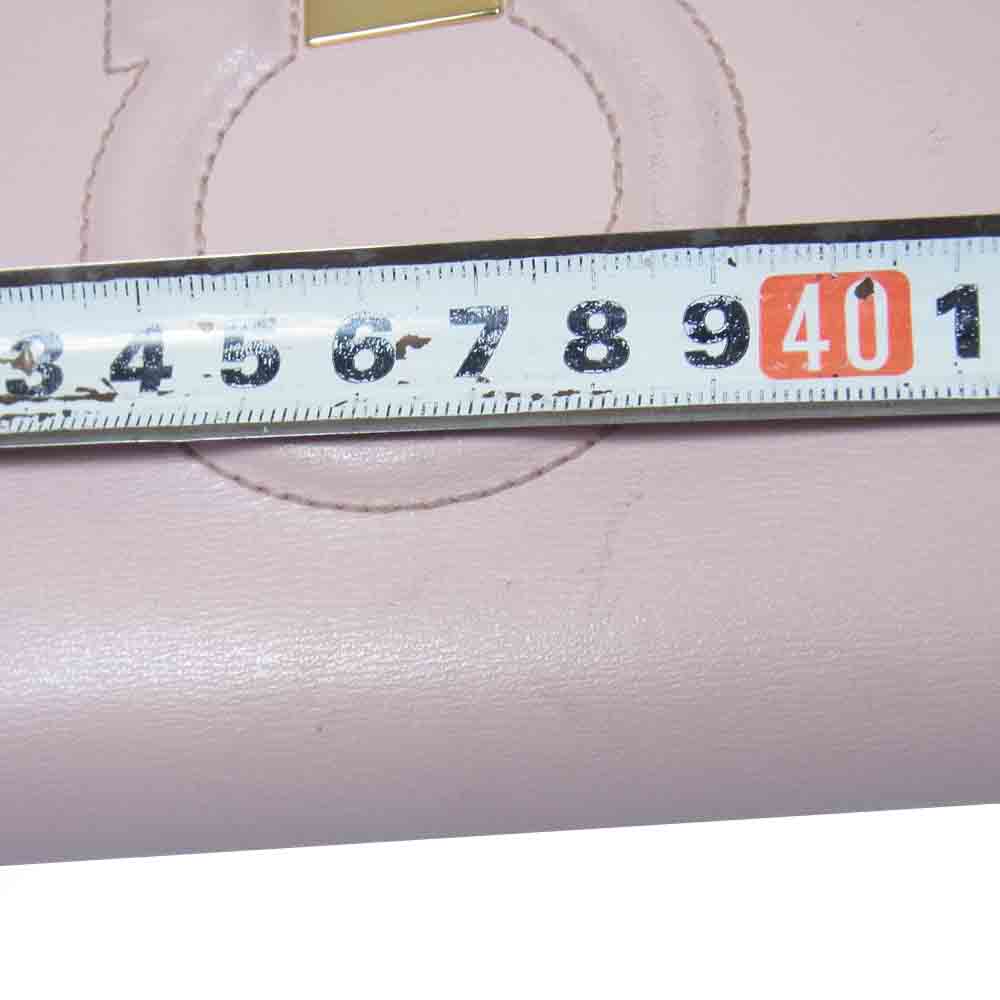 Salvatore Ferragamo サルヴァトーレフェラガモ ラウンドファスナー 長財布 財布 ウォレット ピンク系【中古】
