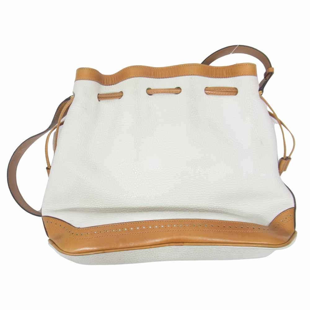 CELINE セリーヌ M06 マカダム ショルダー バッグ オフホワイト系【中古】