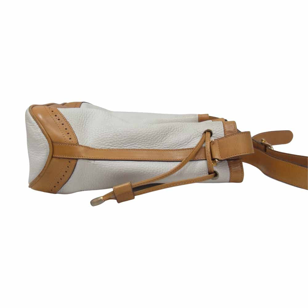 CELINE セリーヌ M06 マカダム ショルダー バッグ オフホワイト系【中古】